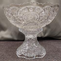 Vintage Imperial Glass Punch Bowl withPedestal Stand, 12 Diameter, EAPG 10.5 T