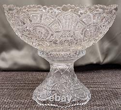 Vintage Imperial Glass Punch Bowl withPedestal Stand, 12 Diameter, EAPG 10.5 T