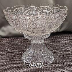 Vintage Imperial Glass Punch Bowl withPedestal Stand, 12 Diameter, EAPG 10.5 T