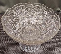 Vintage Imperial Glass Punch Bowl withPedestal Stand, 12 Diameter, EAPG 10.5 T