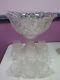Vintage Imperial Glass Whirling Star Clear Punch Bowl Set 12 Cups + Glass Ladle