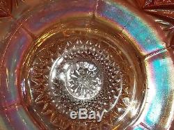 Vintage Imperial Glass Whirling Star Pedestal Punch Bowl 12 Cups Rubigold