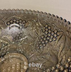 Vintage Imperial Grape Carnival Glass Smoke 12 inch Punch Bowl