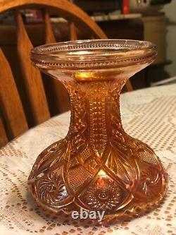 Vintage Imperial Marigold Carnival Glass 10 Ruffle Sawtooth Edge Punch Bowl