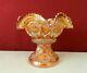 Vintage Imperial Marigold Carnival Glass Fruit / Punch Bowl With Pedestal