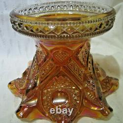 Vintage Imperial Marigold Carnival Glass Punch Bowl And Base