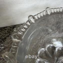 Vintage Indiana Colony Glass Classique Punch Bowl 8 Cups Very Design Detailed