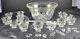 Vintage Indiana Glass Clear Princess Harvest Grape Punch Bowl & 12 Glasses Cups