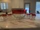 Vintage Indiana Glass Cranberry Punch Bowl Set 10 Cups Ruby Red Iridescent Glass