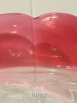 Vintage Indiana Glass Kings Crown Ruby Punch Bowl Set With 12 Footed Cups