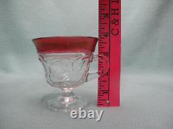 Vintage Indiana Glass Kings Crown Ruby Punch Bowl Set With 12 Footed Cups WithLadle