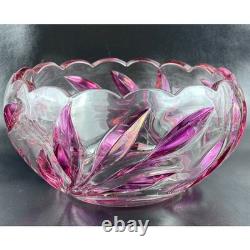 Vintage Indiana Glass Oleander Purple Punch Bowl Set with 12 Elegant Cups