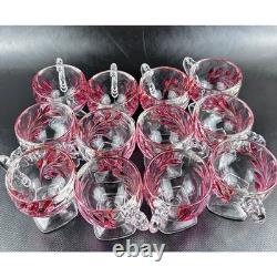 Vintage Indiana Glass Oleander Purple Punch Bowl Set with 12 Elegant Cups
