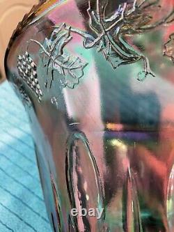 Vintage Indiana Glass Princess Blue Carnival (13) Pc Punch Bowl Set