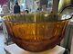 Vintage Indiana Glass Punch Bowl & Cup Set Tiara Amber Gold Glass 11 cups & bowl