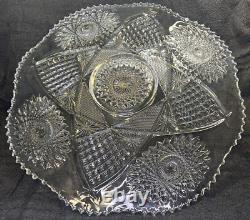 Vintage Indiana Glass Saratoga Duncan Banquet Size Punch Bowl Underplate, 20 D