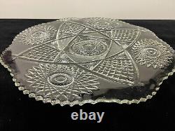 Vintage Indiana Glass Saratoga Duncan Banquet Size Punch Bowl Underplate, 20 D