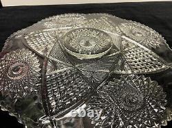 Vintage Indiana Glass Saratoga Duncan Banquet Size Punch Bowl Underplate, 20 D