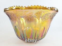 Vintage Indiana MARIGOLD Carnival Glass Punch Bowl 22 Piece Set in ORIGINAL BOX