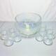 Vintage Iridescent Punch Bowl Set 13 Pieces