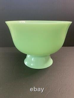 Vintage Jadeite Punch Bowl And Pedestal Unmarked 2 Pieces Excellent