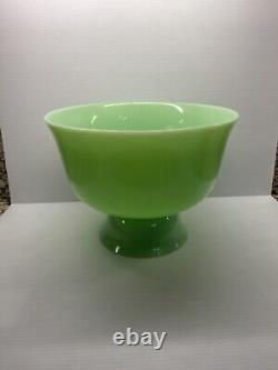 Vintage Jadeite Punch Bowl Pedestal Compote Unmarked 9 1/4 × 7 1/2 Nice