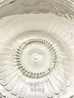 Vintage Jeannette Glass Fruit Design Punch Bowl with 8 cups