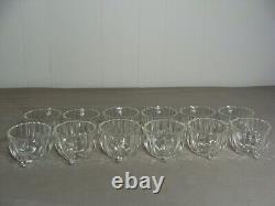 Vintage Jeannette Punch Bowl & Stand With 12 Cups In The National Clear Pattern