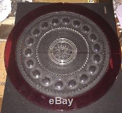 Vintage Kings Crown Ruby Flash Thumbprint 23 Footed Under Plate For Punch Bowl