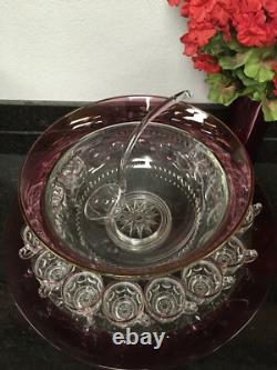 Vintage Kings Crown Thumbprint Punch Bowl