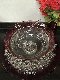 Vintage Kings Crown Thumbprint Punch Bowl
