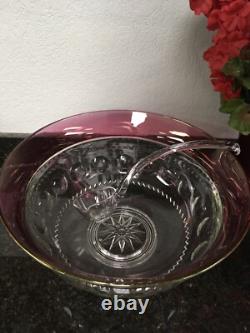 Vintage Kings Crown Thumbprint Punch Bowl