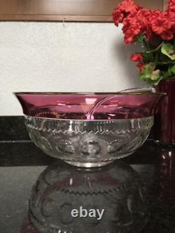 Vintage Kings Crown Thumbprint Punch Bowl