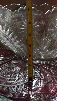Vintage L. E. SMITH Colony 15 PC Pinwheel & Star Punch Bowl Set
