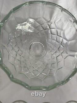 Vintage L. E. SMITH Glass Punch Bowl With 18 Cups Old Dominion Pattern