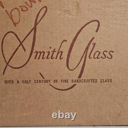 Vintage L. E. Smith Clear Glass Pineapple Punch Bowl Set 20 Piece Original Box