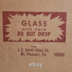 Vintage L. E. Smith Clear Glass Pineapple Punch Bowl Set 20 Piece Original Box