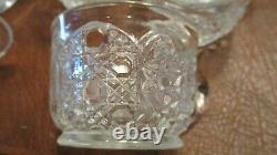 Vintage L. E. Smith Crystal Daisy & Button Punch Bowl Set 18 Cups & Glass Ladle