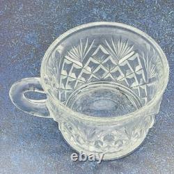 Vintage L. E. Smith Glass Co Pineapple Fan Cut Punch Bowl 17 Cups and Ladel