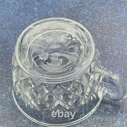 Vintage L. E. Smith Glass Co Pineapple Fan Cut Punch Bowl 17 Cups and Ladel
