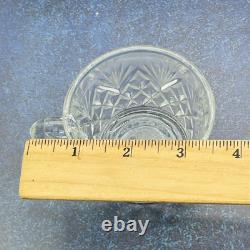 Vintage L. E. Smith Glass Co Pineapple Fan Cut Punch Bowl 17 Cups and Ladel