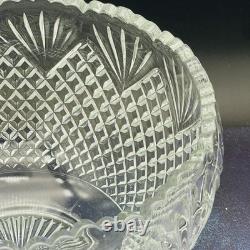 Vintage L. E. Smith Glass Co Pineapple Fan Cut Punch Bowl 17 Cups and Ladel