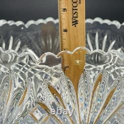 Vintage L. E. Smith Glass Co Pineapple Fan Cut Punch Bowl 17 Cups and Ladel