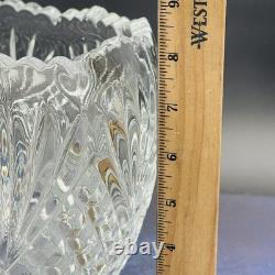 Vintage L. E. Smith Glass Co Pineapple Fan Cut Punch Bowl 17 Cups and Ladel
