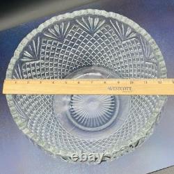 Vintage L. E. Smith Glass Co Pineapple Fan Cut Punch Bowl 17 Cups and Ladel