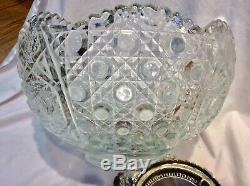 Vintage L. E. Smith Glass Co. Punch Bowl Set with 32 Cups/ Ladle 1970s