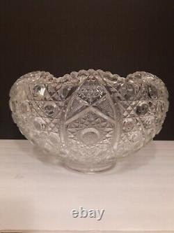 Vintage L E Smith Glass Daisy & Button Punch Bowl