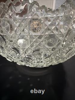 Vintage L. E. Smith Glass Daisy & Button Punch Bowl