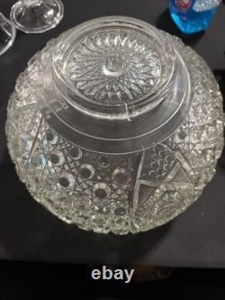 Vintage L. E. Smith Glass Daisy & Button Punch Bowl