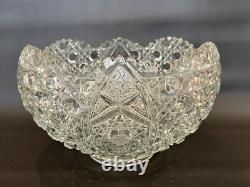 Vintage L. E. Smith Glass Daisy & Button Punch Bowl, 12 3/4 Diameter, 8 High